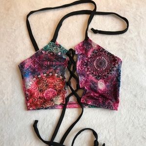 Crop top halter with ties